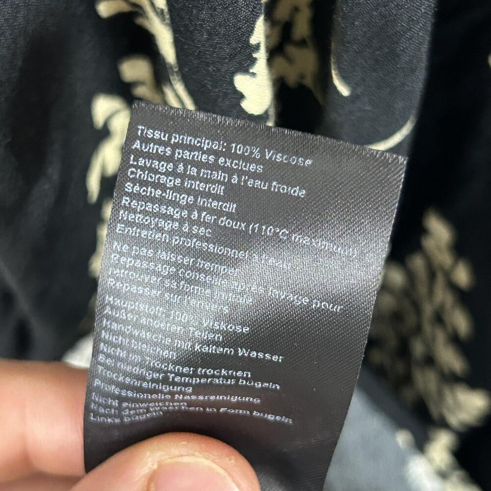 Ba&sh Dress 3 Floral Wrap Maxi Black V Neck 3/4 Sleeve Boho Chic Feminine Party - Picture 6 of 9